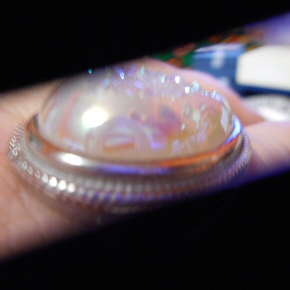 Ladies/men's Large size Rhinestone Ring sz 9 I can't find any markings ... - Picture 1 of 9